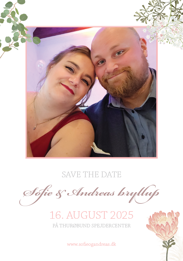 Sofie og Andreas save the date